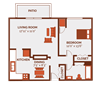 1 bed apartment floor plan
